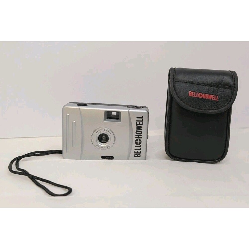 Bell+Howell Focus Free 28mm Film Camera Silver w/ Case Untested Pre-Owned